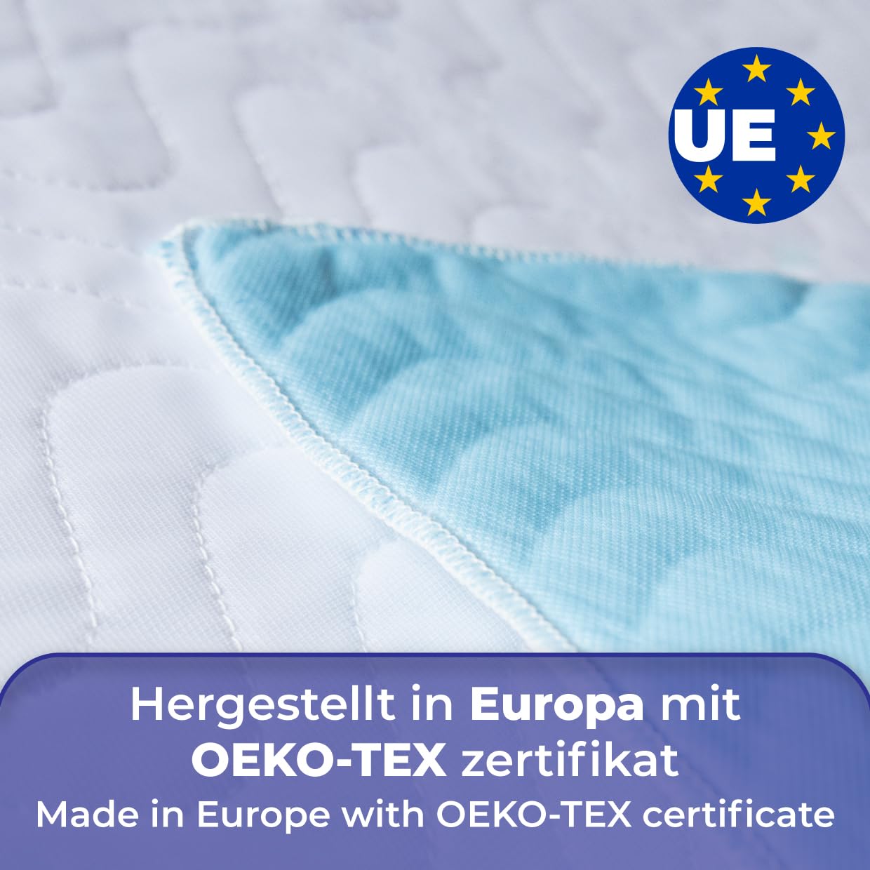 Inkontinenz Bettunterlage Wasserdicht, Inkontinenzunterlage Waschbar Gefertigt in Europa, Unterlagen Bett Inkontinenz Oeko-TEX, PIPI Matten für Hunde Kinder Erwachsene (135x90cm, Pack 1)