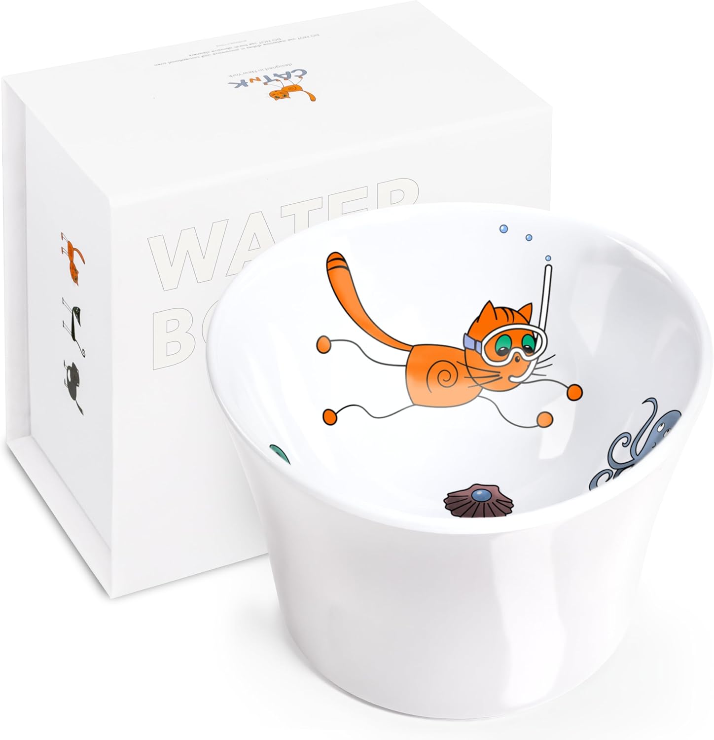 Elevated Cat Bowls for Water – Raised Bowl for Indoor Cats – Whisker & Neck Fatigue Shallow Cat Dishes – Vet-Recommended Height, Modern Pedestal Design – Non-Slip & Dishwasher-Safe – 8 oz Original