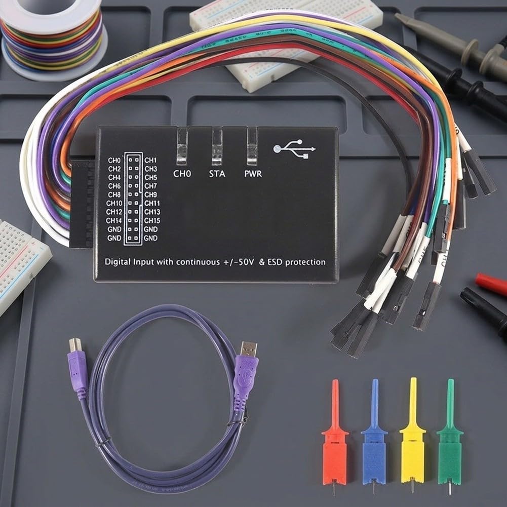 USB Logic Analyzer 16-K 100MHz Abtastrate für Multi-System-Digital-Signalüberwachung und komplexe Schaltungsdebugging Aufgaben