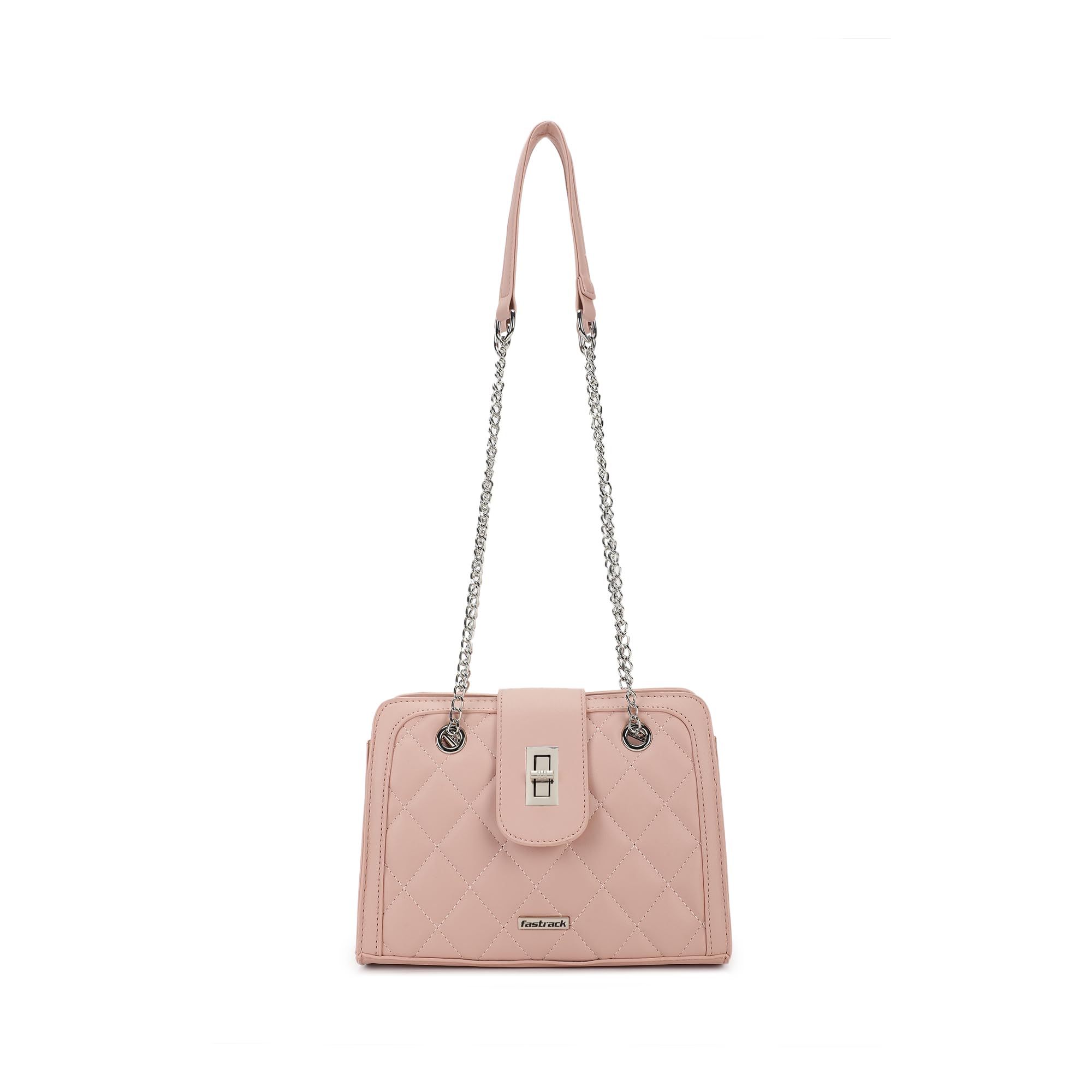 Fastrack Quilted Shoulder Bag for Girls, Ladies and Women | Comes with Gold Link Chain Straps | Casual Handbag for Women | Made Up of Semi - PU Leather (B0D9BMBL3B) Amazon Price History, Amazon Price Tracker