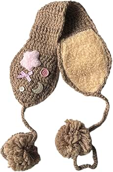 Windproof Crochet Earmuffs With Star&Moon Decals Eye