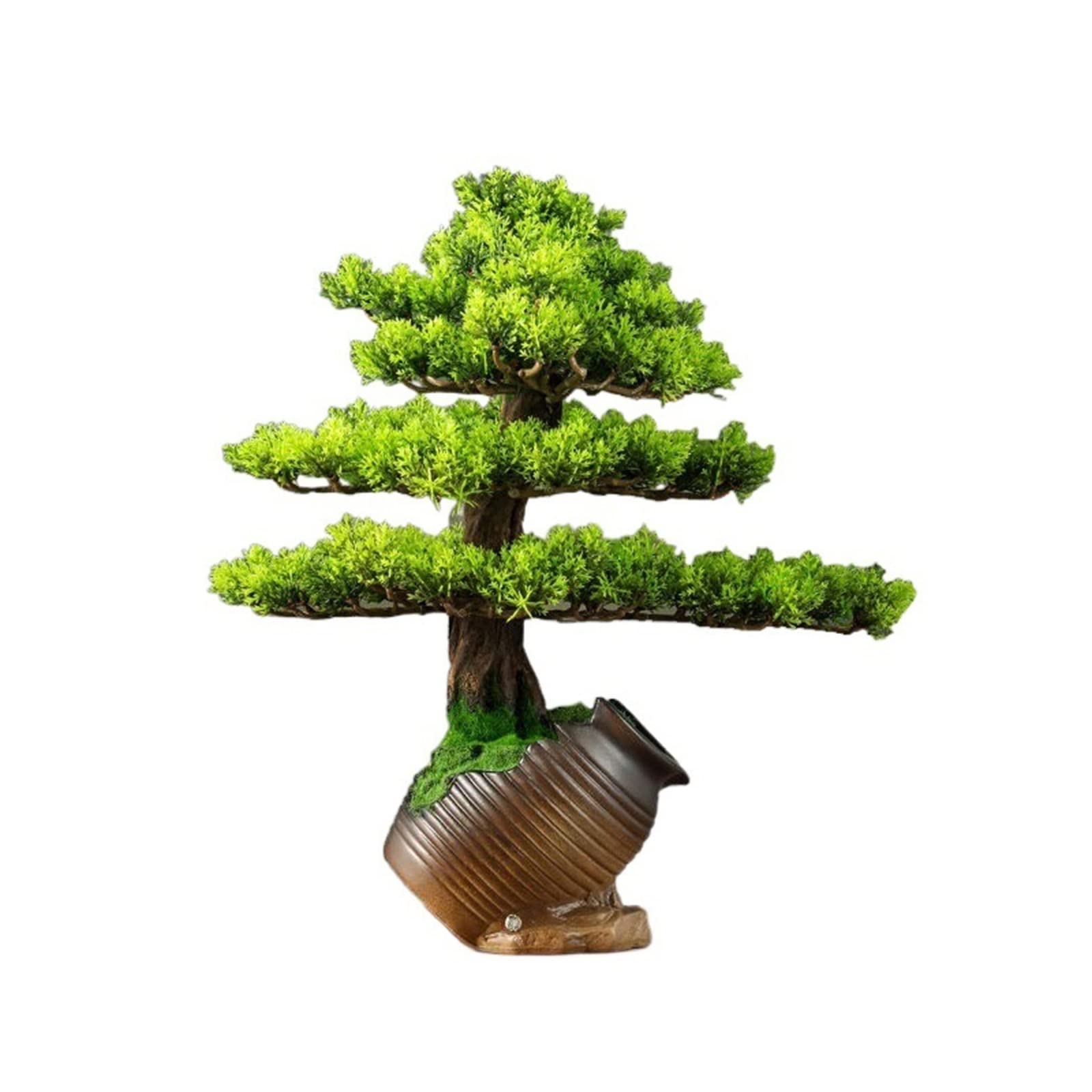 Plante verte artificielle sans entretien pour pièce sombre bonsai en pot