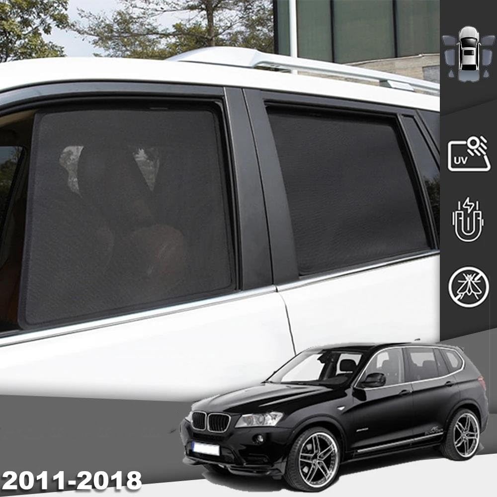 Parasol Coche Lateral para X3 F25 2010-2017 Parasol Magnético para Parabrisas Delantero Cortina Visera De Malla para Ventana Lateral Trasera Quitasol Coche(5PCS Rear Train Back)