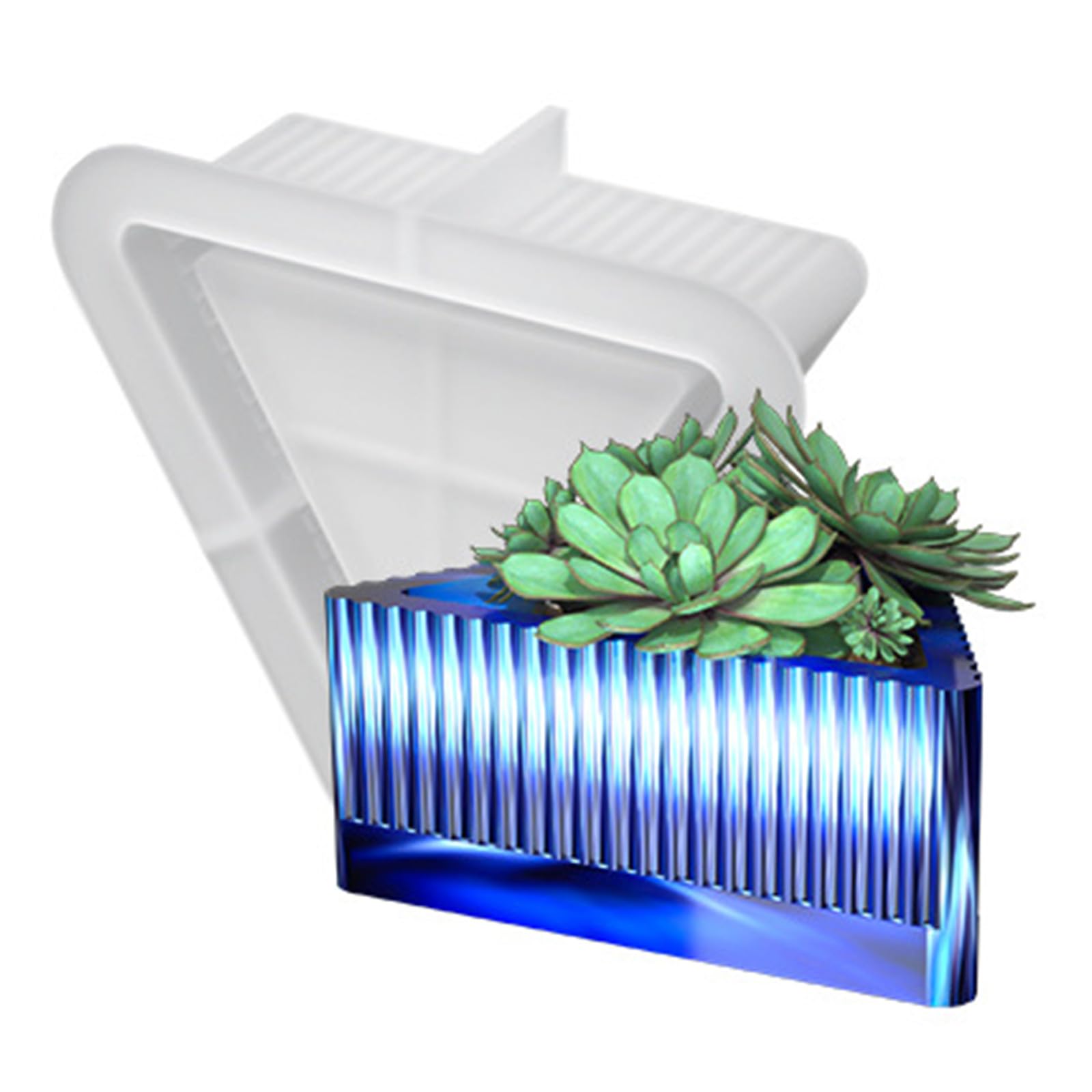Triangle Striped Concrete Flower Pot Silicone Mold Succulent Planter Vase Cement Clay Mold Plaster Epoxy Resin Storage Box Mould