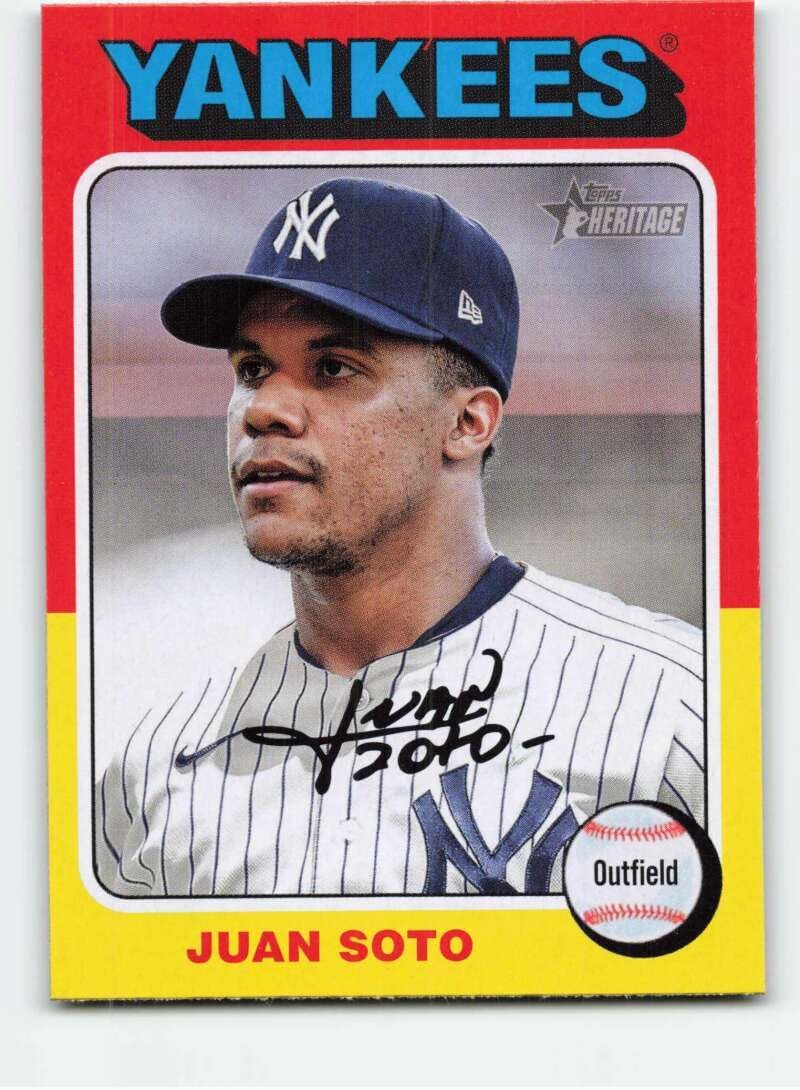 2024 Topps Heritage Baseball #143 Juan Soto New York Yankees Official MLB Trading Card Thumbnail
