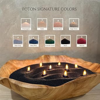 Foton Pearled Candle Grande Bag 64oz - Slate Gray Unscented Non Toxic Luxury Long Lasting Powder Candles - Refillable Candle Sand with 100 Wicks for Candle Making