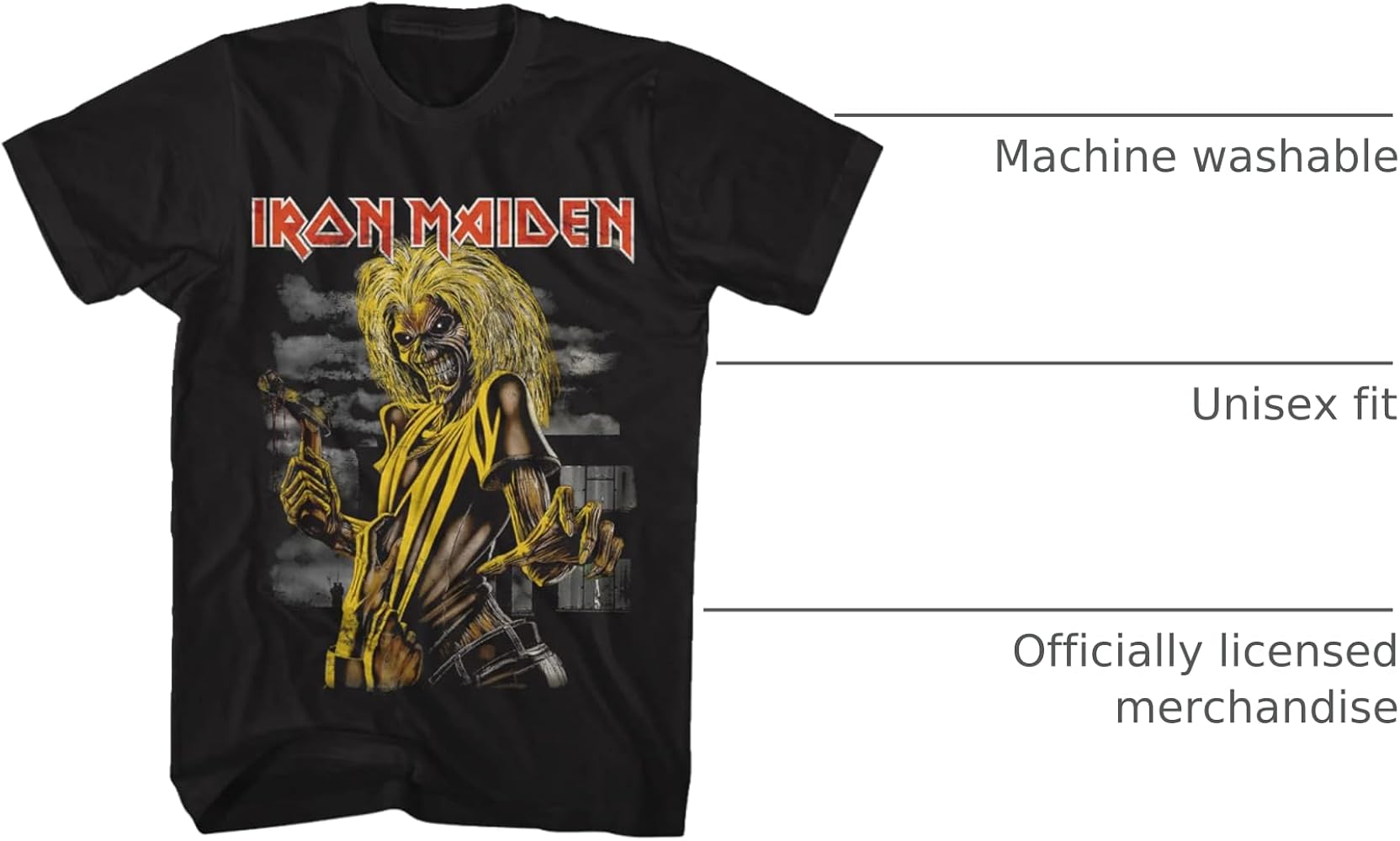 Amazon.com: Iron Maiden T Shirt Killers Album Cover Mens Short