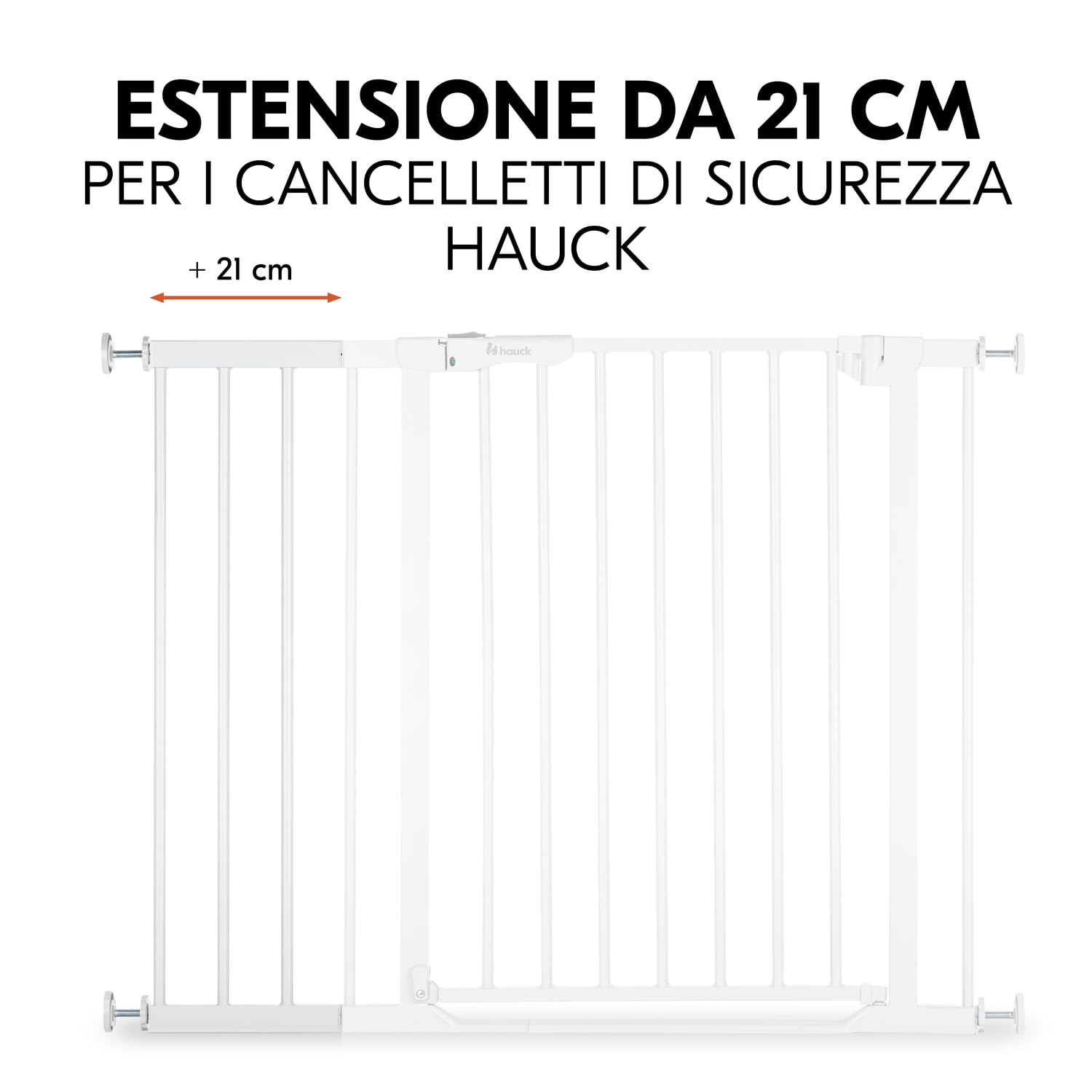 hauck Estensione da 21 cm, Bianco – Compatibile con Cancelletto di Sicurezza Open N Stop 2, Clear Step 2 e Autoclose N Stop 2 – Accessorio per Cancellino per Bambini e Cani – Solo per Interno