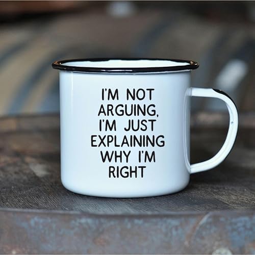 Miniatura 2 de I'M NOT ARGUING, I'M JUST EXPLINING WHY I'M RIGHT  Taza esmaltada de café  Regalo divertido para los amantes del vodka, bourbon, vino y cerveza,
