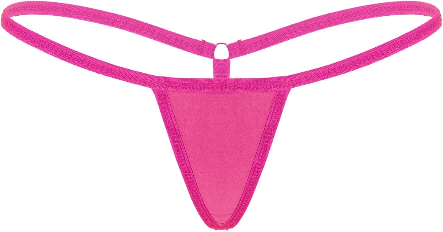 Women Sexy Low Rise Tie-Side T-Back Mini G-String Thong Bikini Briefs Underwear Lingerie