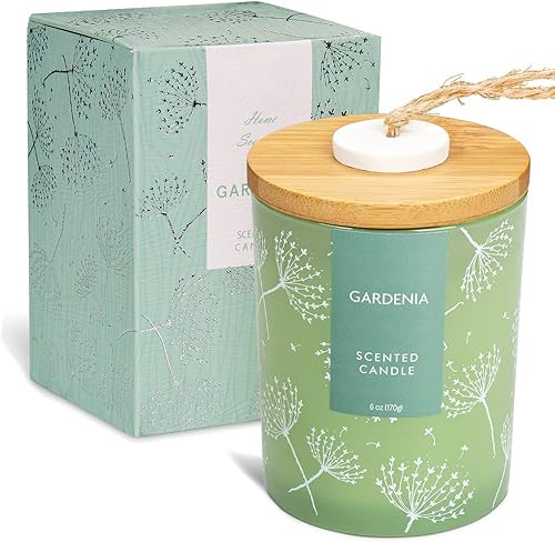 Gardenia - Velas perfumadas para el hogar de larga duración, velas de aromaterapia de soja, regalos para mujeres, ayuda a relajar, alivio del