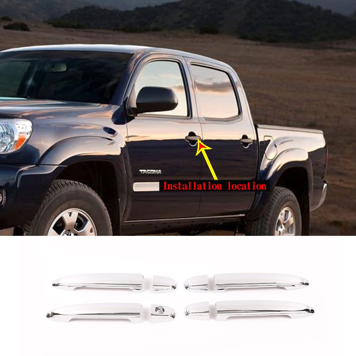 Lcojicep Matte Black Door Handle Covers For Tacoma 2015-2022 - ABS Exterior Trim Protector