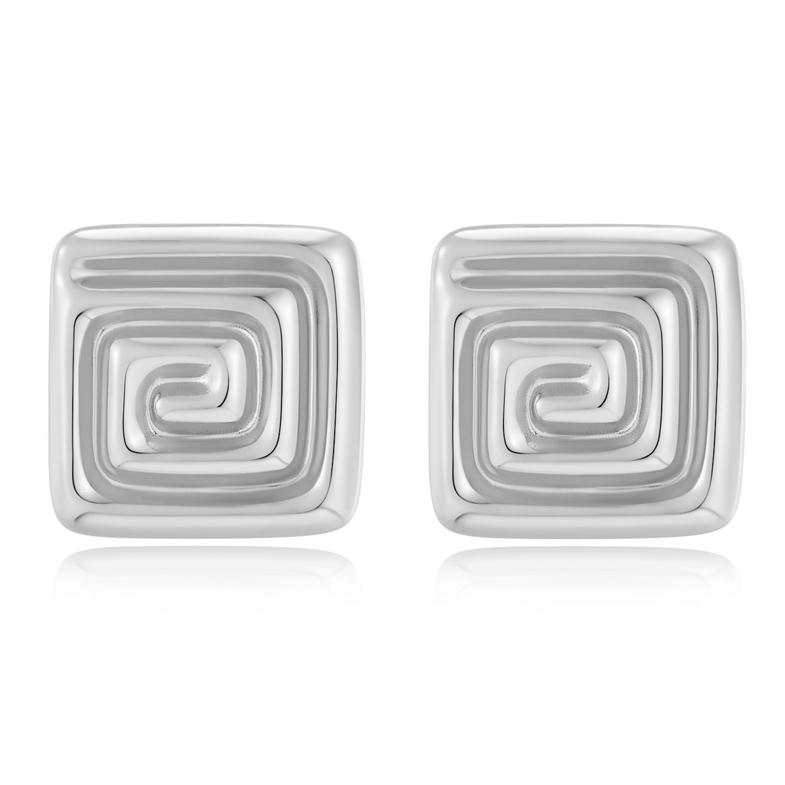 COORWEEL Large Statement Chunky Stud Earrings for Women Trendy Vintage Large Geometric Earrings Jewelry