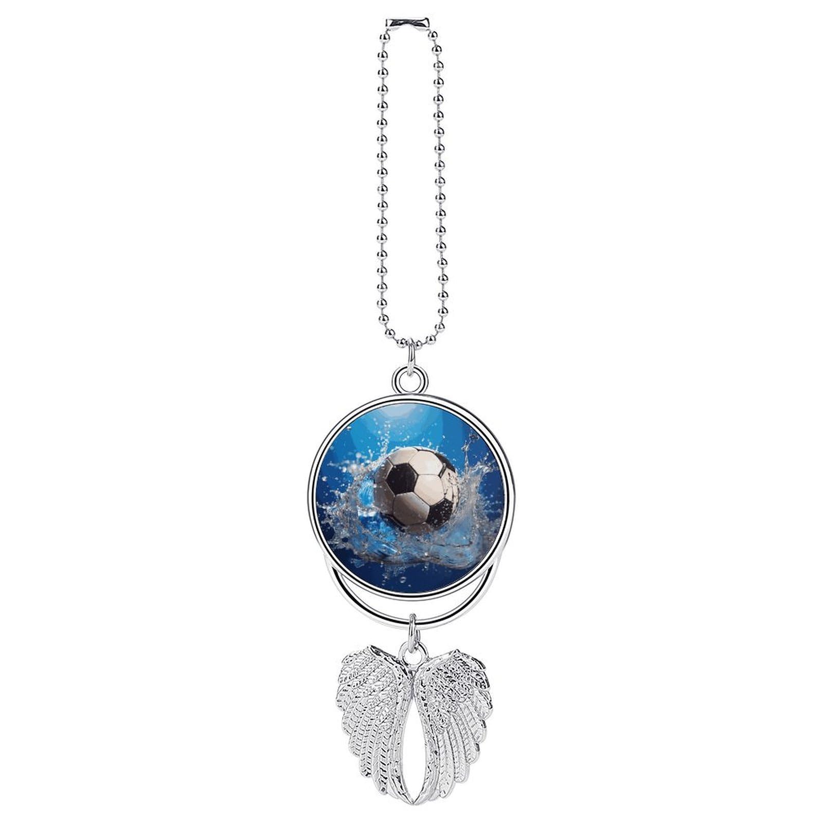 Soccer Ball Water Car Charm Alloy Car Rear View Mirrors Hanging Ornaments Stylish Car Pendant Funny Auto Hanging Accessories Car Hanging Ornaments Gift for Women Men
