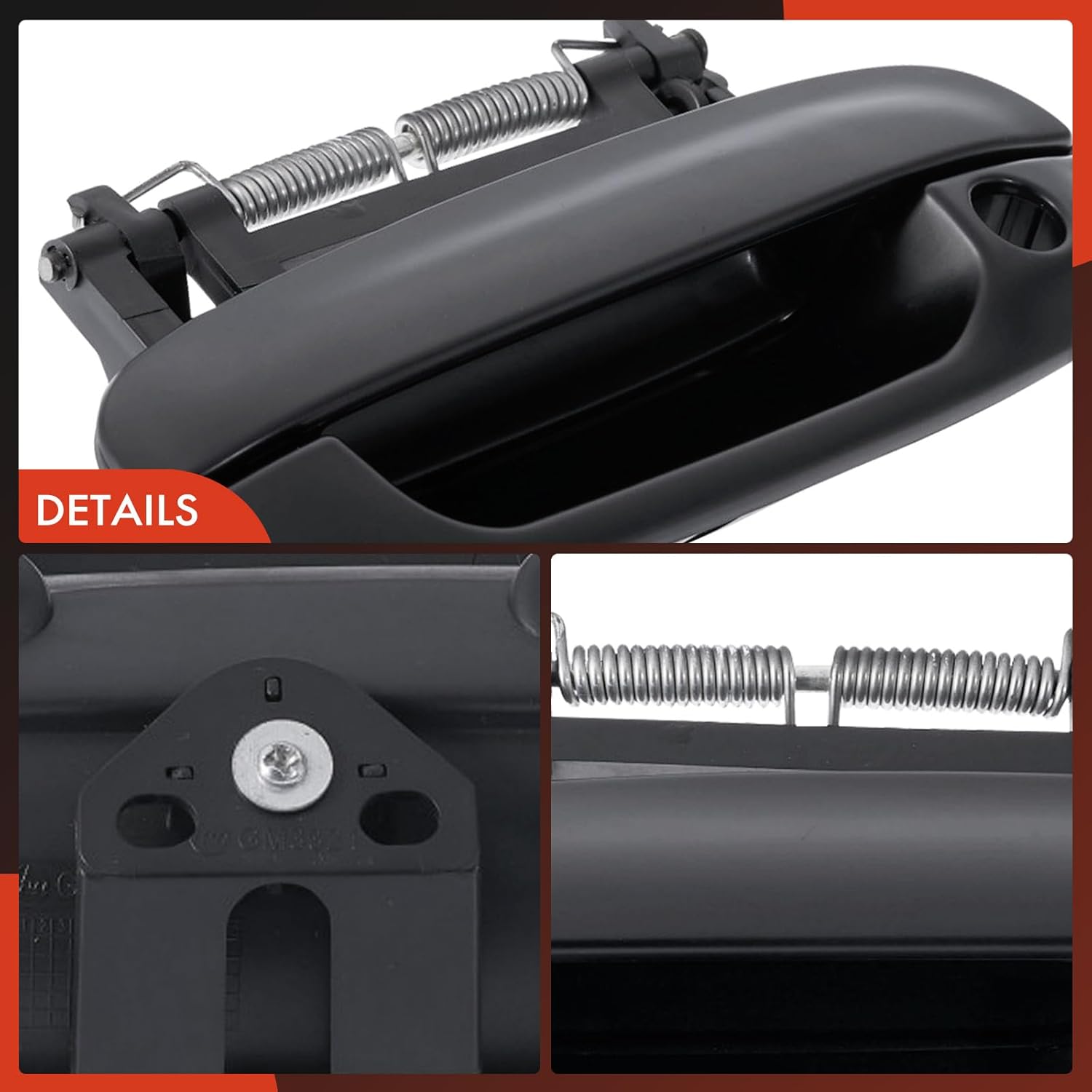 A-Premium Front Left Driver Side Exterior Door Handle with Keyhole Compatible with Cadillac DTS 2006-2008, DeVille 2000-2005, Seville 1998-2004, Primed Black, Replace# 25749397, 25749403