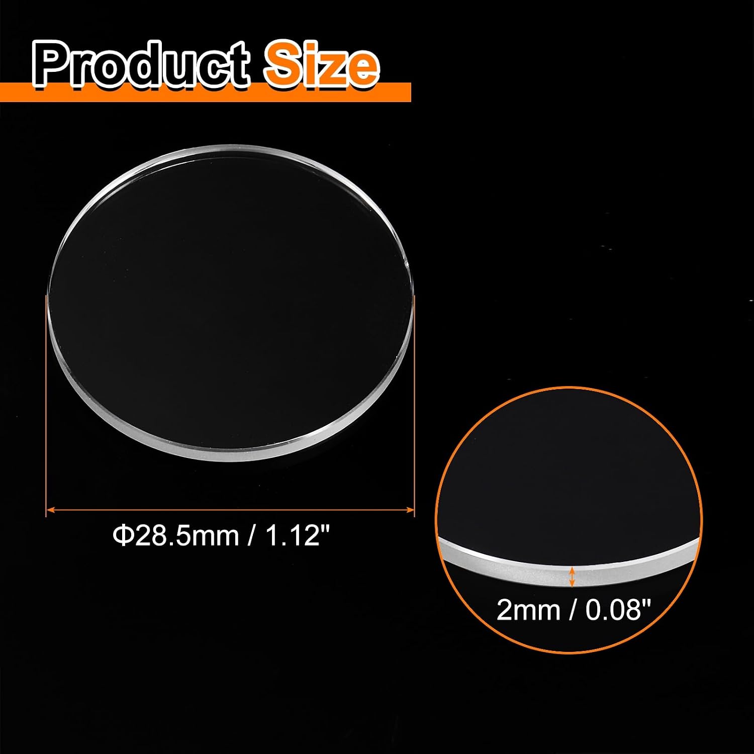 HARFINGTON Watch Crystal Glass Len Thick Flat Round Clear Sapphire Glasses Watches Face Crystals Lens Replacement for Watchmaker image 2