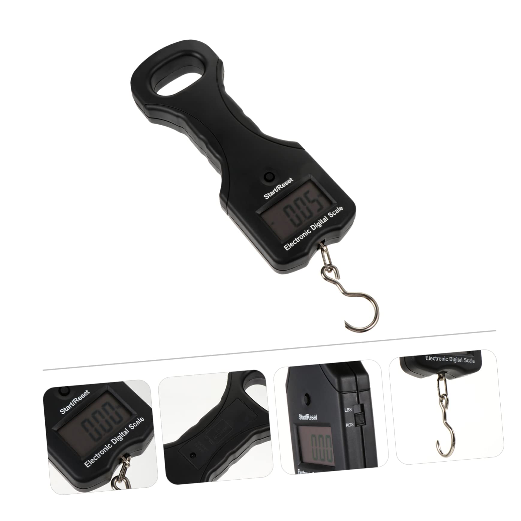 Báscula Portátil de Equipaje Digital 30kg Negra de Plástico