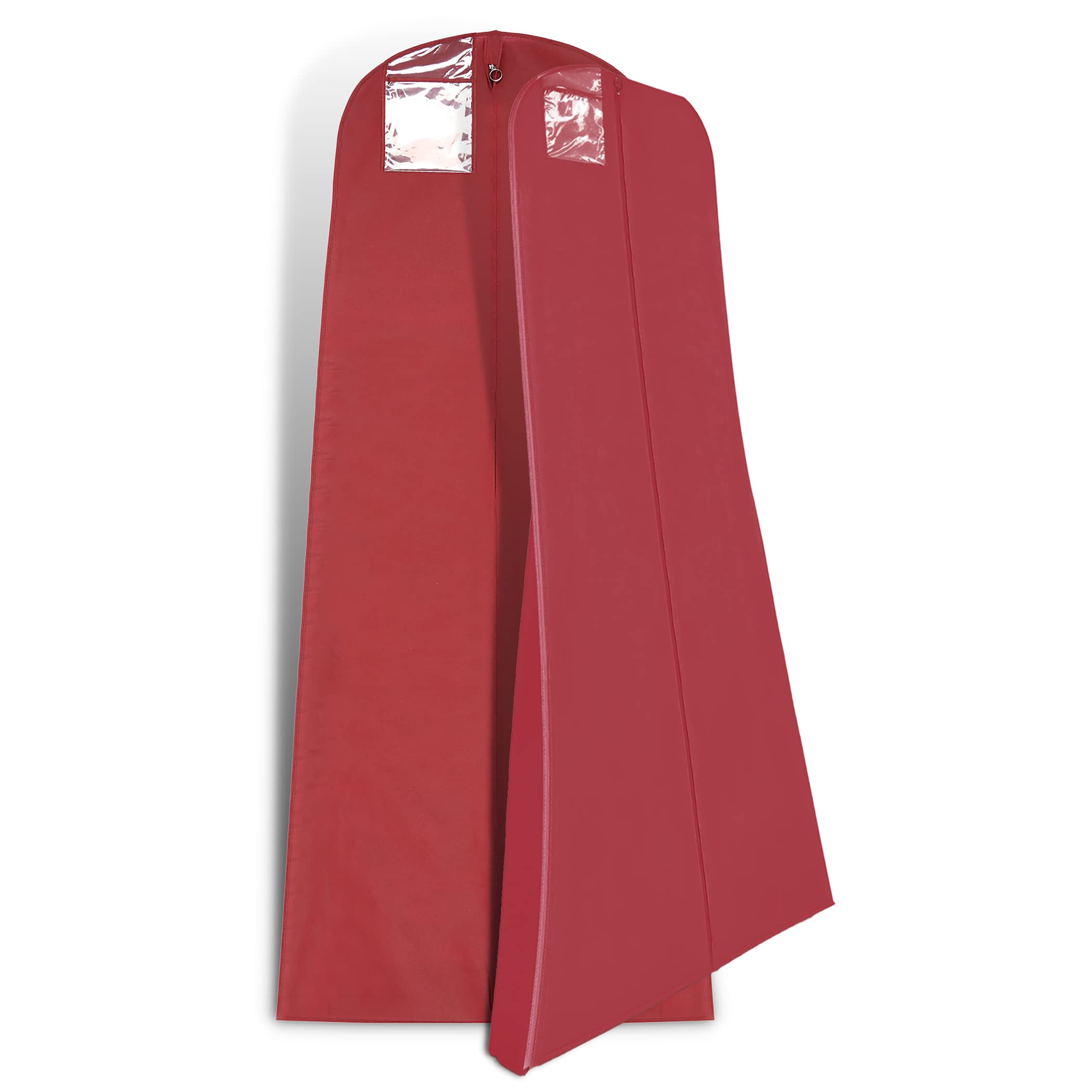 Hoesh International Burgundy Pack Of 5 Showerproof 72" Bridal Weddings Prom Gown Dress Cover Garment Bags (Burgundy)