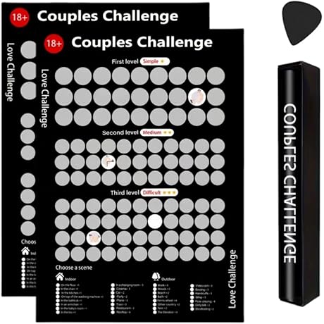 DSNJPZX 17.8" Love Games Scratch-off Poster for Couples
