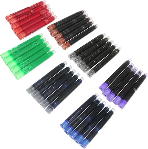 Miniatura 8 de Gullor 30 cartuchos de tinta de tamaño internacional para bolígrafos Jinhao, negro, 6 paquetes