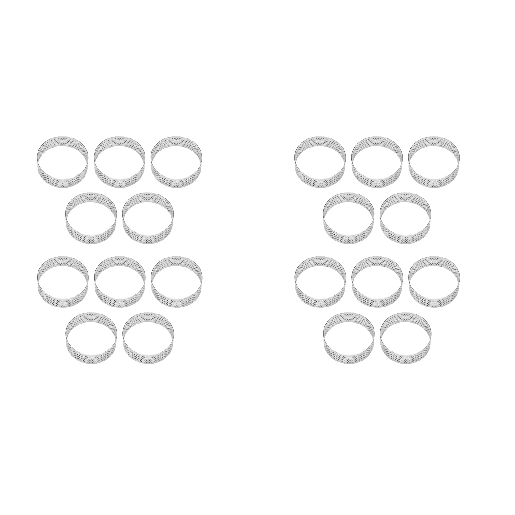 Aundhegrtt 20Pcs 6cm Circular Tart Ring Pizza Dessert DIY Stainless Steel Perforation Fruit Pie Cake Mousse Molds Baking Mould Tool