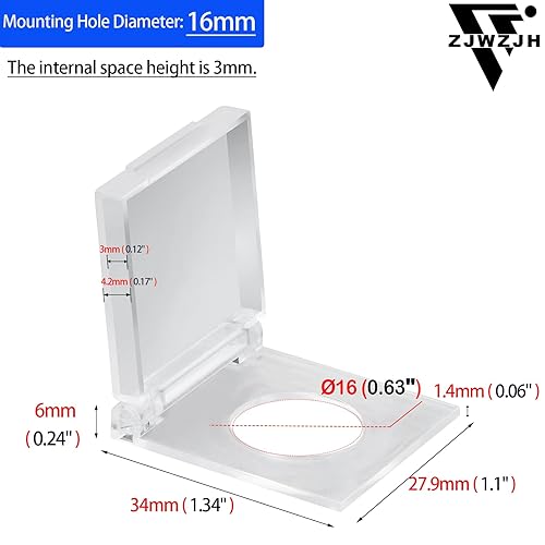 Miniatura 2 de 3 fundas para interruptor de botón de 0.630 in, protector de seguridad transparente para interruptores de botón de encendido, protector de tapa para