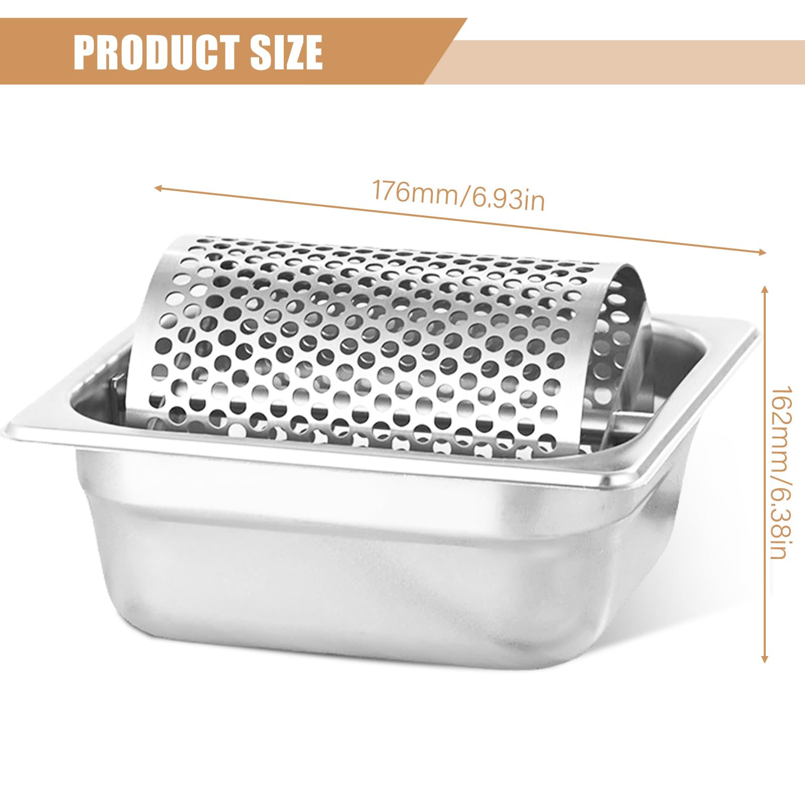 Rodillo de mantequilla de acero inoxidable, rueda de mantequilla para hamburguesas, distribuidor de mantequilla duradero con rueda extraíble, inoxidable e higiénico, dispensador de mantequilla para