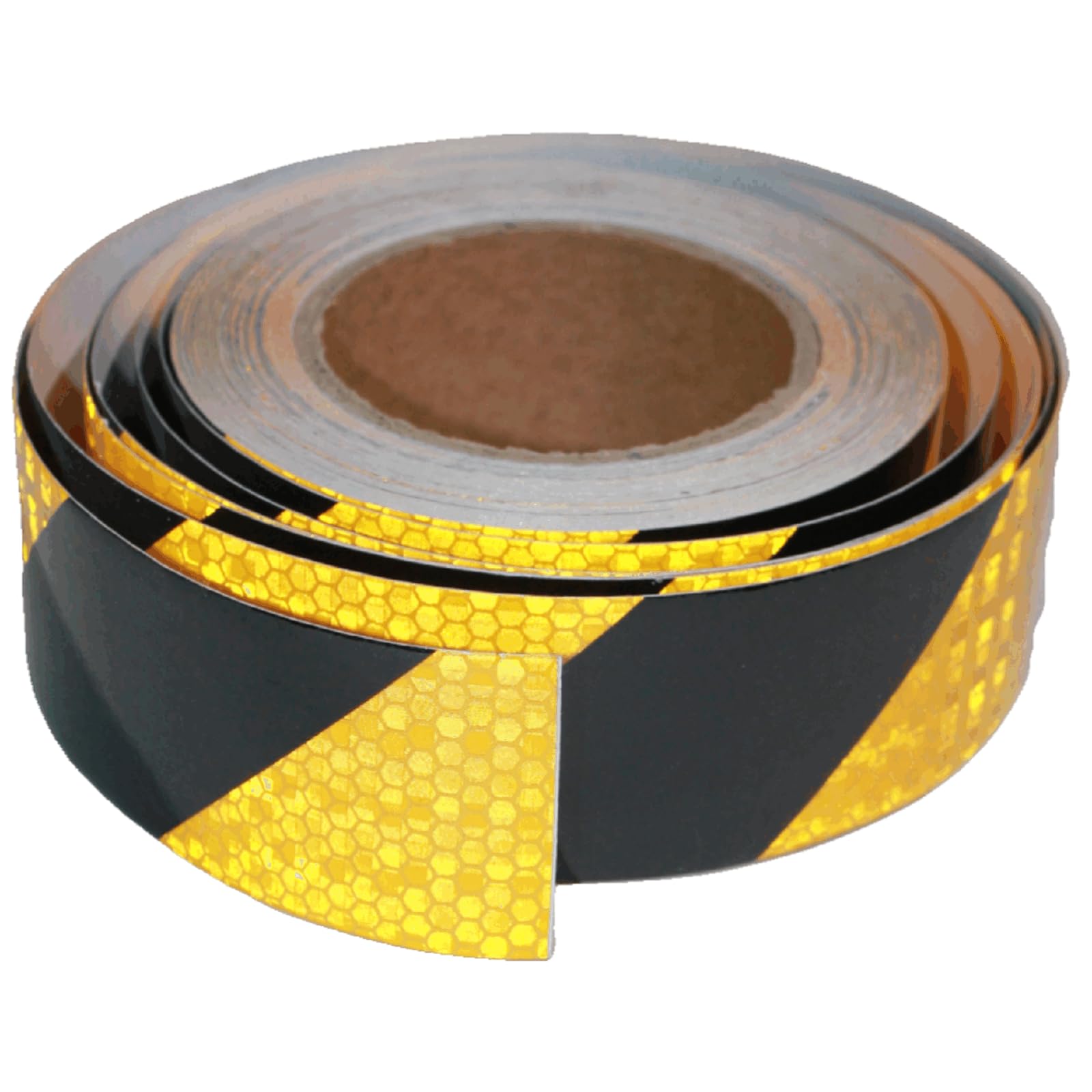 Cinta adhesiva adhesiva de sarga amarilla negra, autoadhesiva impermeable al aire libre, alta resistencia, alta visibilidad, advertencia de peligro, cinta adhesiva de seguridad, 5 x 20 m