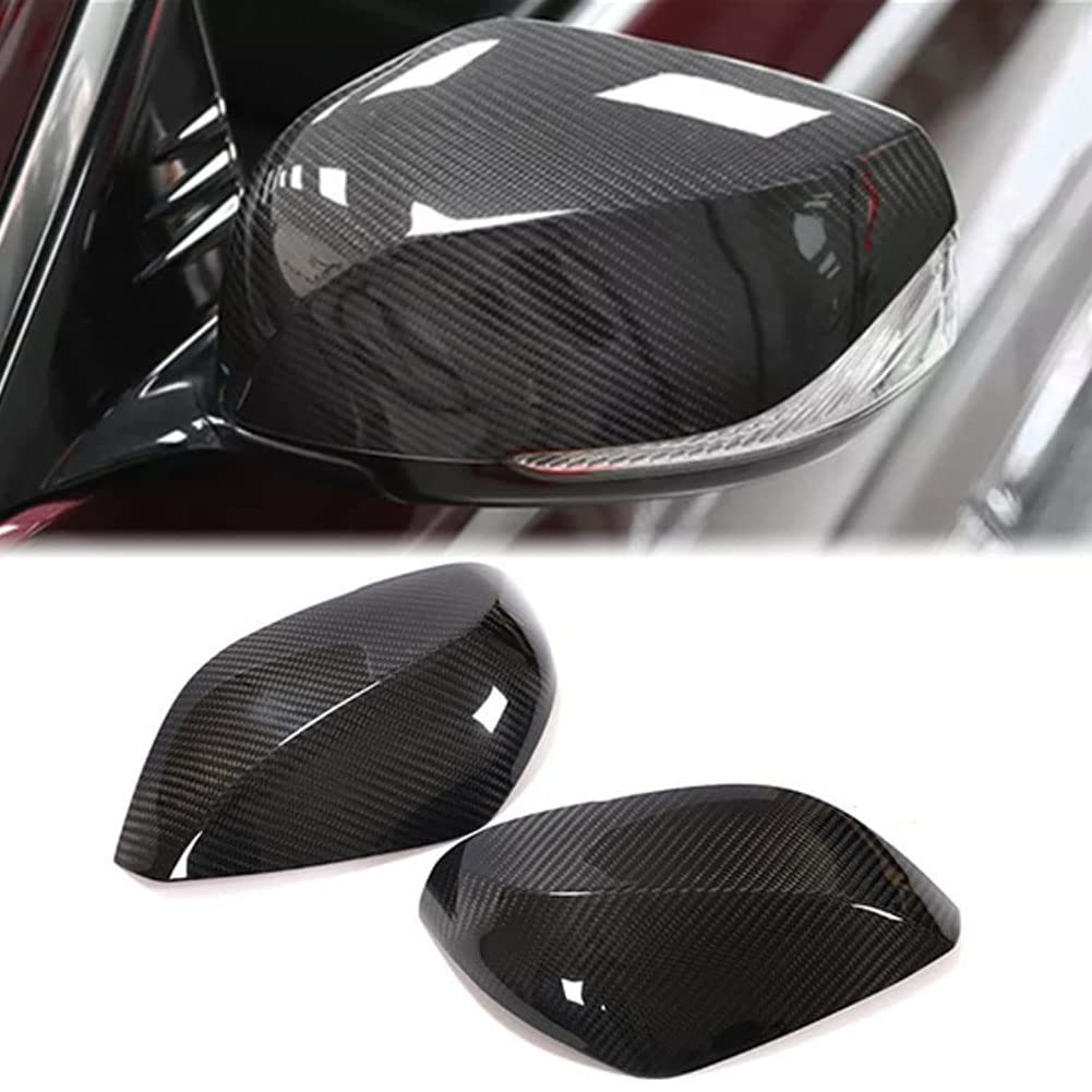 JC SPORTLINEDry Carbon Fiber Side Mirror Covers Fits for Infiniti Q50 Q60 Q70 2013-2021 Add-on style Rear View Mirror Caps (A STYELE) (A style)