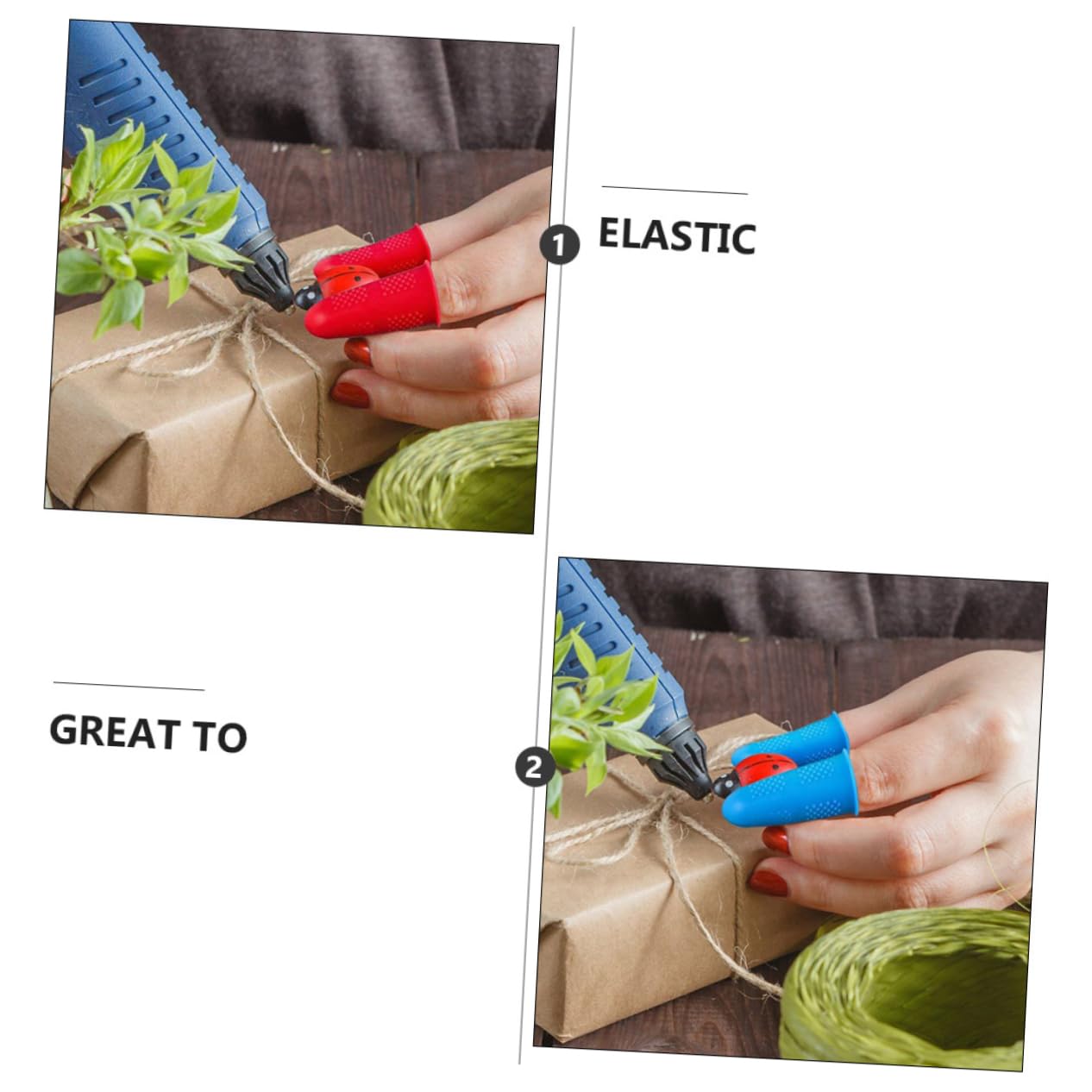 Ipetboom 10pcs Finger Cots Thumb Protector Hot Non-Slip Finger Cover Guards Cover Caps Heat Grain Finger Cover Insulation Protective Thermal Tip Covesr Silicone Finger Protector