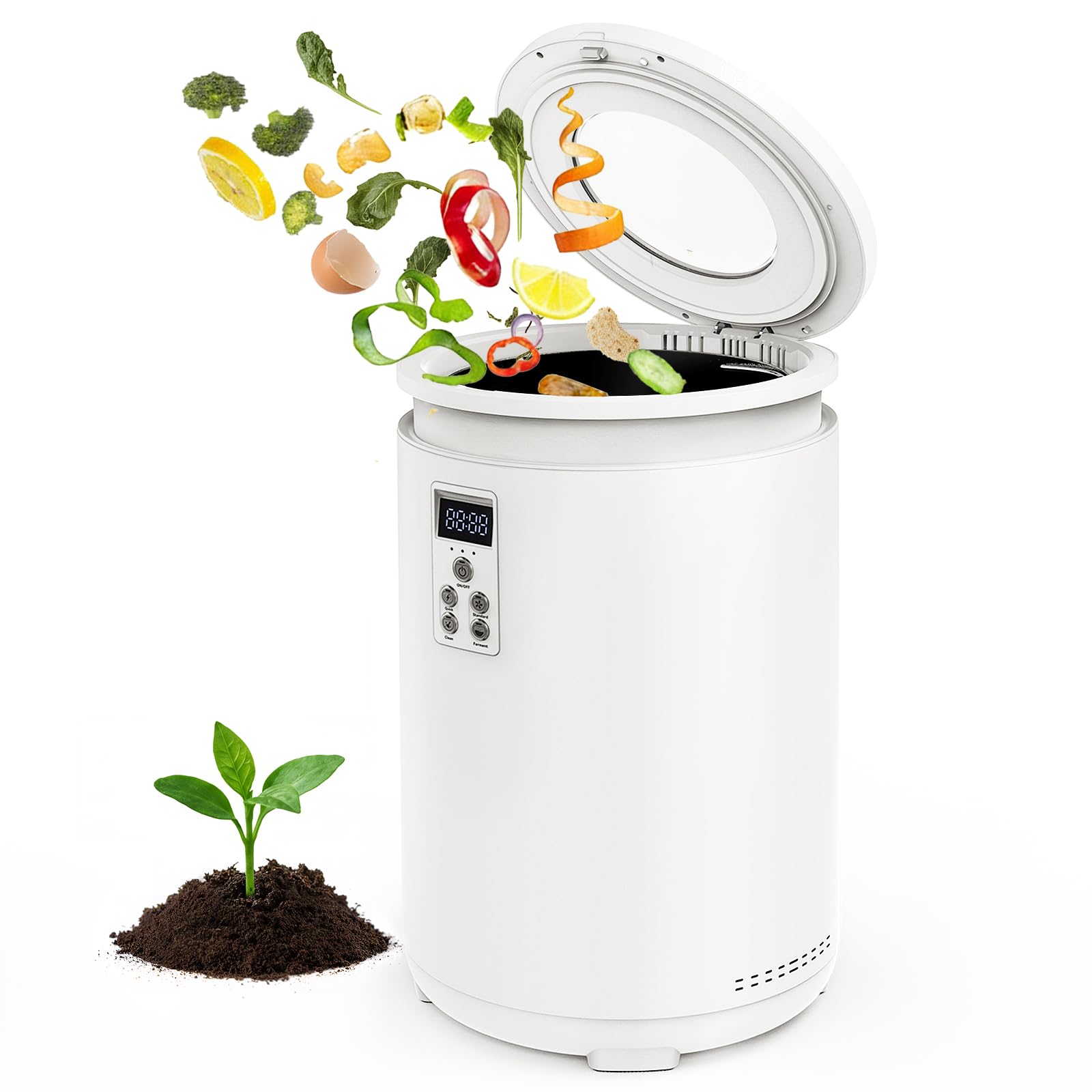 4.5L Electric Composter for Kitchen, Countertop Compost Bin with 820g Activated Carbon Filter, 4 Smart Modes, Odorless & Quiet Smart Compost Bin Kitchen, Turn Scraps to Pre-Compost