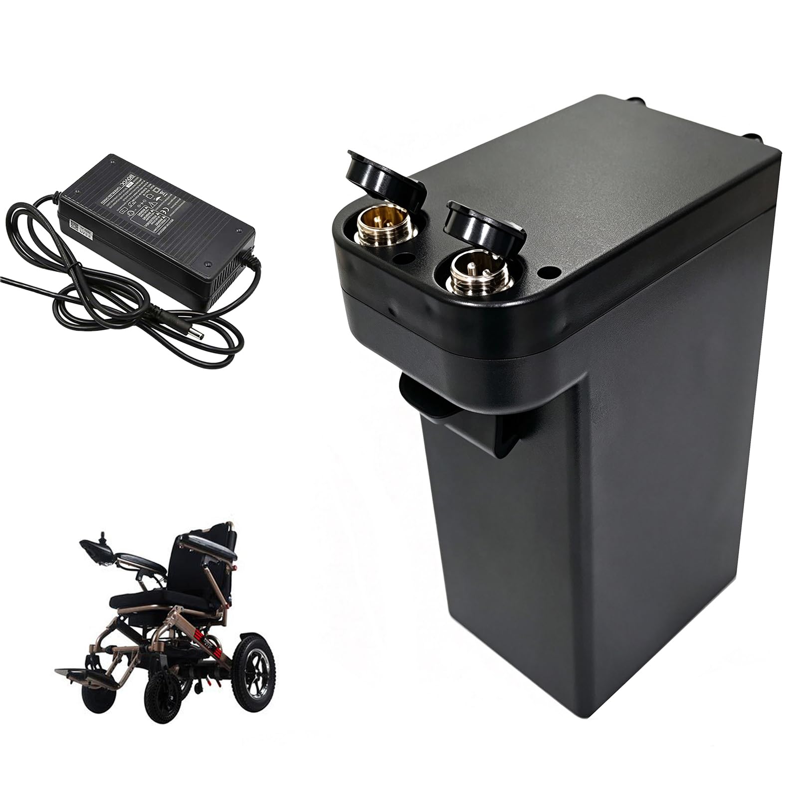 Batería de 24 V para Silla de Ruedas eléctrica y Scooter de Movilidad. | Paquete de baterías de litio, baterías de plomo-ácido de repuesto con cargador
