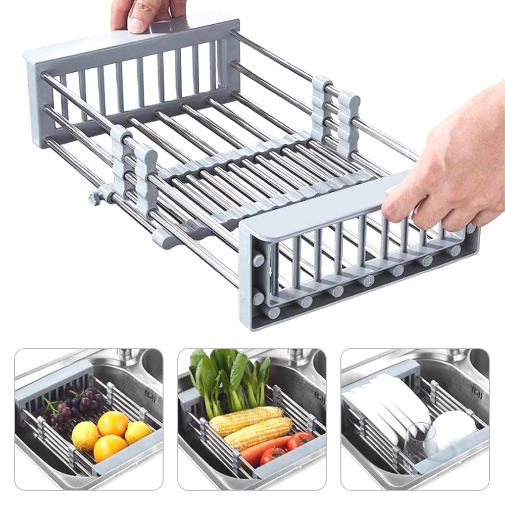 Lavello da Cucina in Acciaio Inox - 1 Vasca Con Sifone e Piletta, Scolapiatti, da Incasso, 90 x