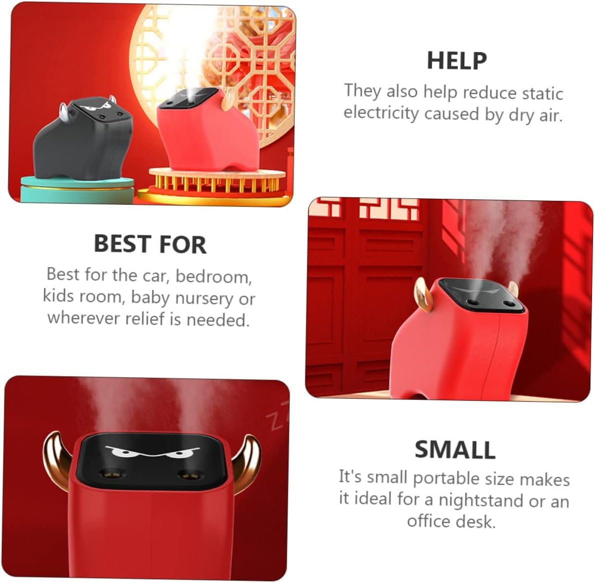 Difusor de aceite esencial, 1 unidad, humidificador, USB, práctico escritorio de aceite esencial for coche, humidificador portátil, purificador de aire duradero, aromaterapia, difusor de aire de plást