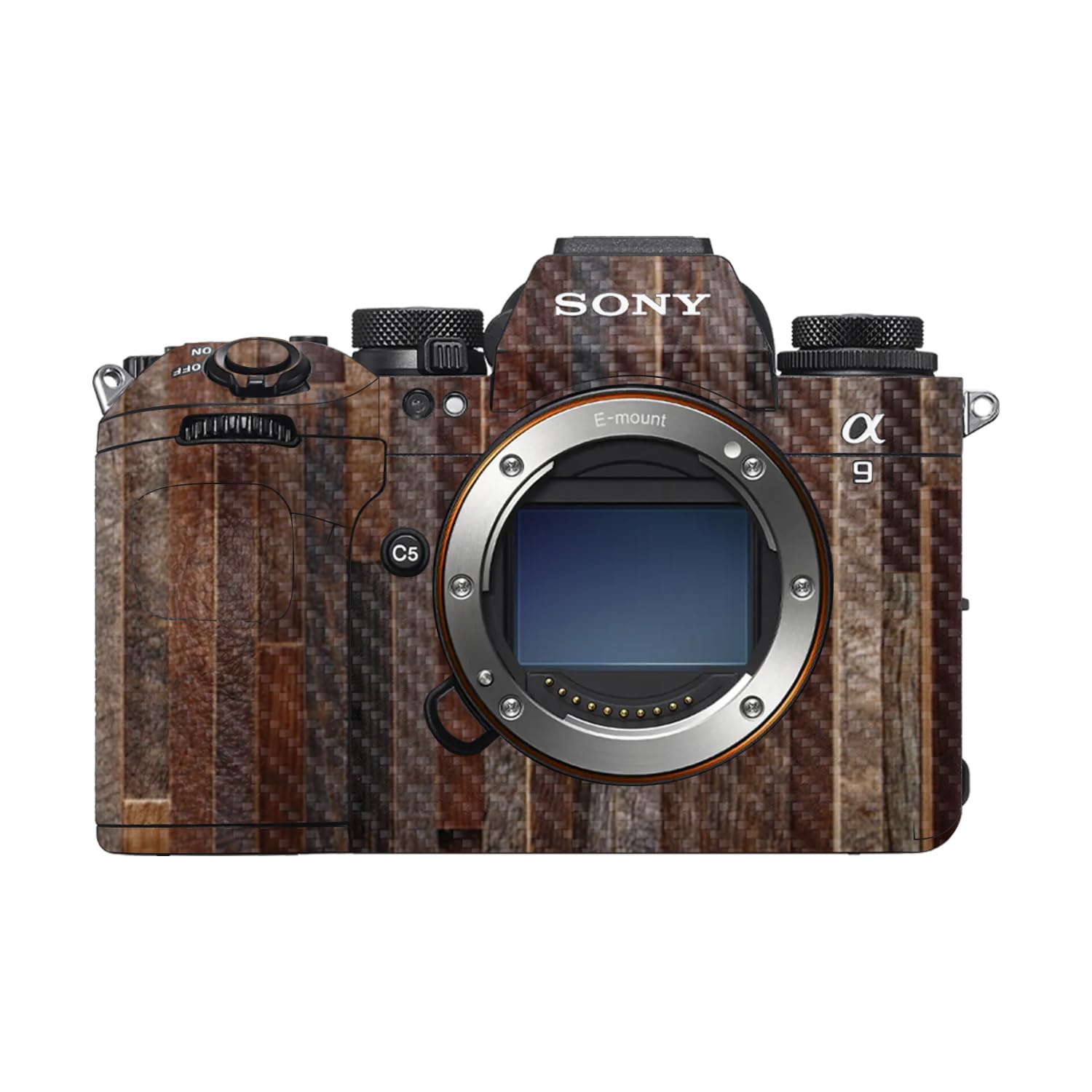 Carbon Fiber Camera Skin Compatible with Sony Alpha 9 III (2024) - Woody - Premium 3M Vinyl Protective Wrap Decal Cover - Easy to Apply | Crafted in the USA by MightySkins