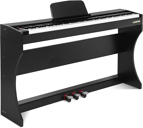 Miniatura 1 de CADEME C-812B - Piano digital con peso de 88 teclas, piano para principiantes, teclado eléctrico de tamaño completo con soporte, adaptador de