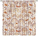 Rainbow Blackout Curtains Bohemian Cartoon Minimalist Art Rainbow Minimalist Bedroom Living Room Chi