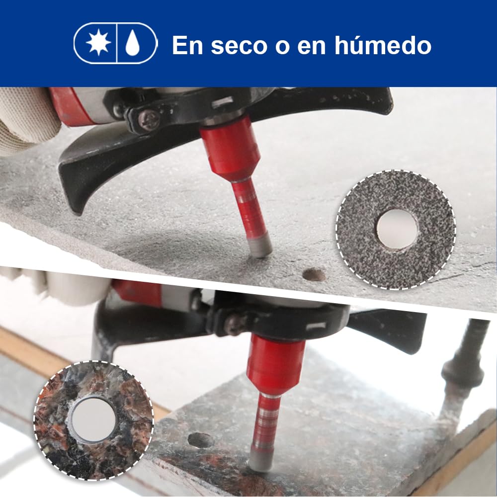 SHDIATOOL Broca de Diamante 2PC 6MM Vacío Soldadura para Perforación en Seco Porcelana Azulejo Granito Mármol M14