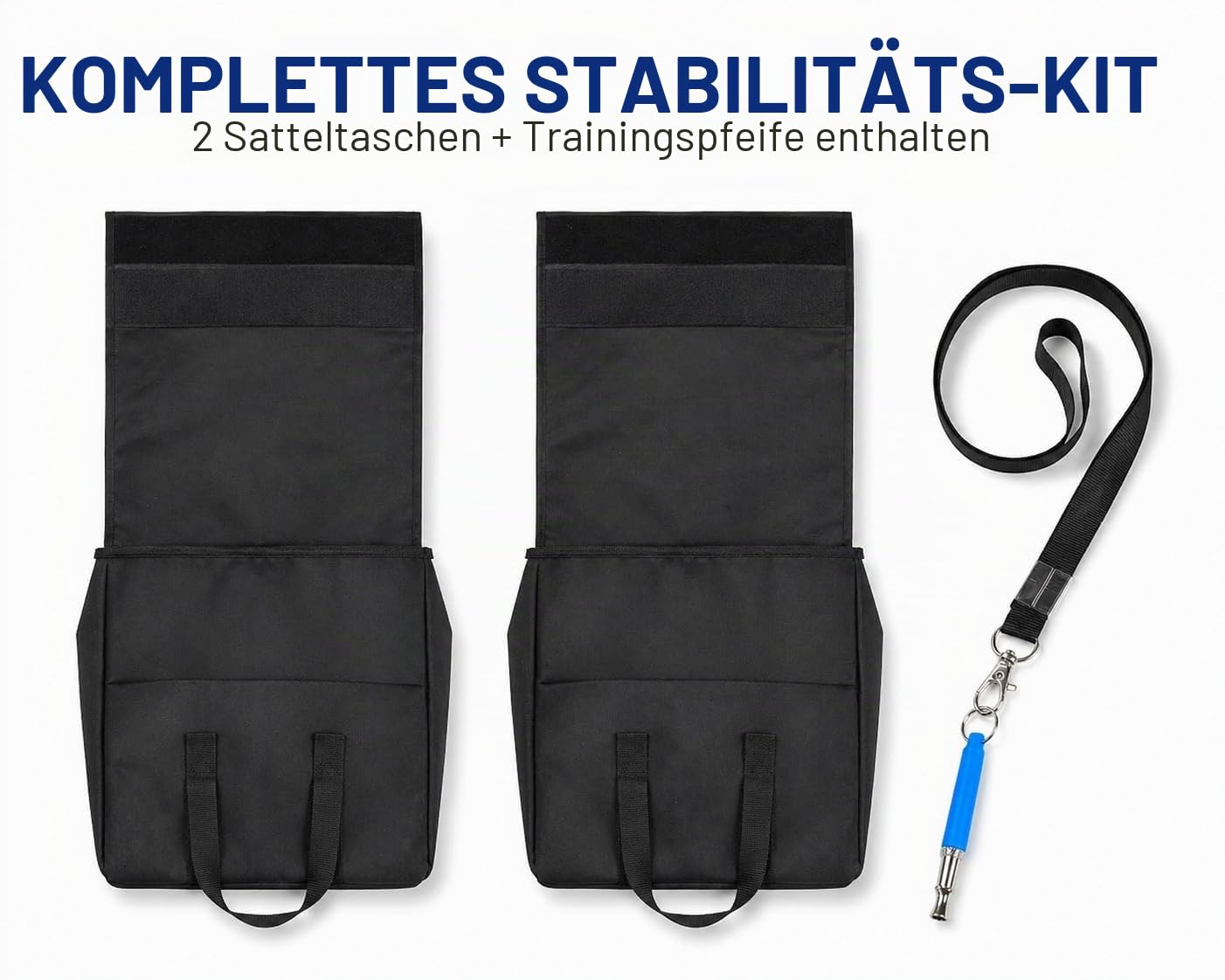 IRSTBL - Hunde Agility Tunnel Satteltaschen & Sandsäcke (2er Set) - Schwerlast wasserdichte Gewichte für 45-61cm Tunnel - 9kg je Seite - Inklusive Trainingspfeife