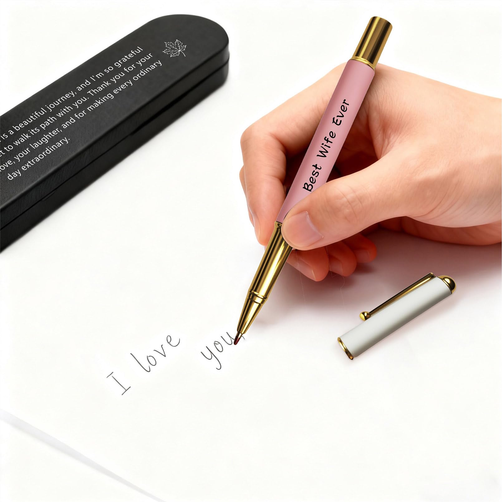 iyaone Thank You Wife Gift Pen - Best Wife Ever Pen with Message Box, Romantic Love Quote Gift, Anniversary Valentine''s Day Present for Her - Image 3