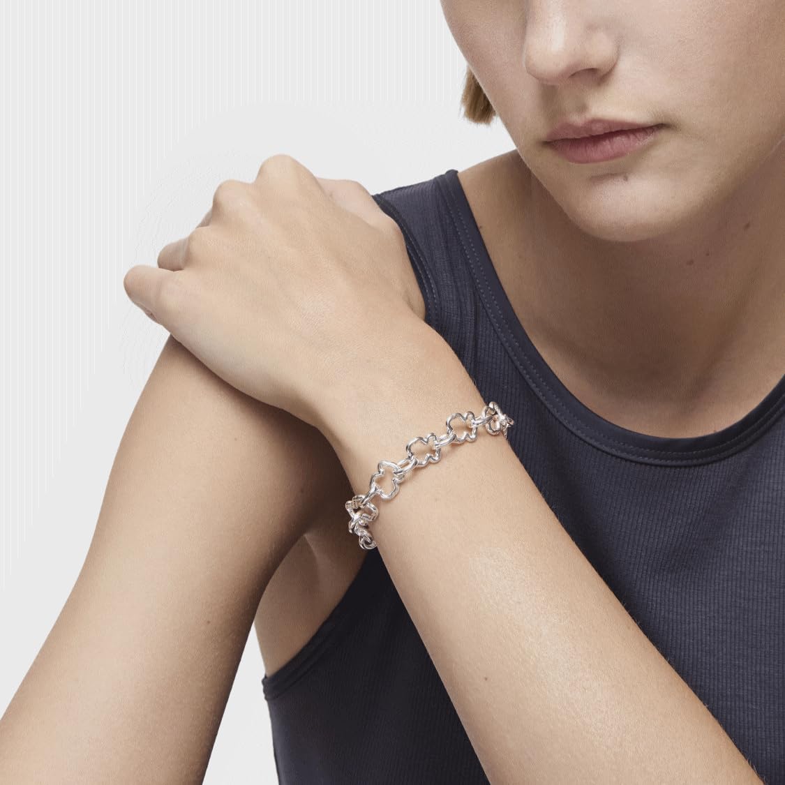 TOUS Sterling Silver Bracelet for Women with Bear Motif. Length: 19cm, Size: 8mm. Carrusel Collection image 4