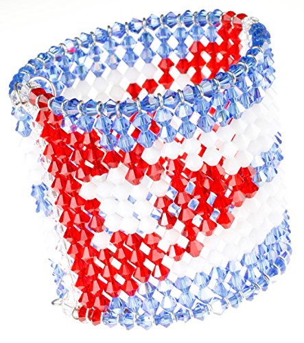 Karen Curtis Women's Swarovski Crystal Cuban Flag Cuff Bracelet #TOP4