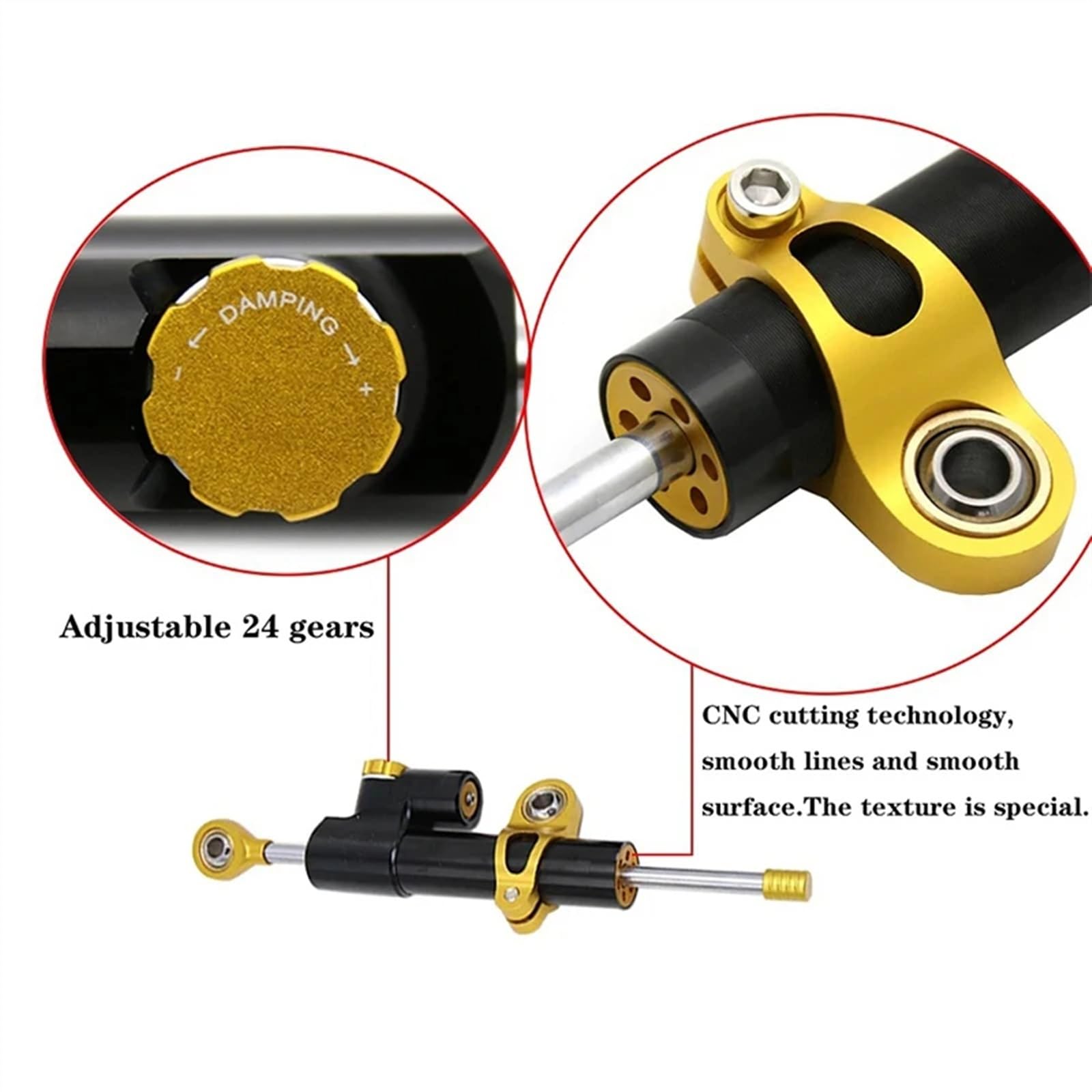 Pour Inxing V7 V5 Kit d'amortisseur de direction de scooter électrique Pièces de rechange pour scooters de moto Stabilisateur de sécurité de stabilité en aluminium CNC Amortisseur De Direction Moto(V7