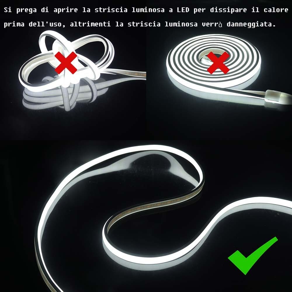 220V COB Tira LED [20M,Blanco 6000-6500K]，288 LEDs/m Cortable Silicona FCOB LED Neón CRI85+,IP65 Estanco Flexible,Navidad,Fiesta,Boda,Halloween Hogar/Tienda Decoración Iluminación
