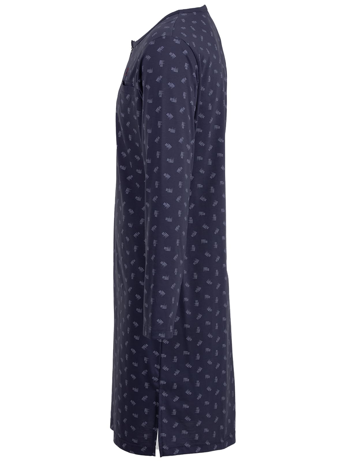 Chemise de nuit à manches longues pour homme Col montant Taille M-3XL