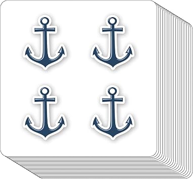 Anchor Nautical Stickers 1in for Scrapbooking, Arts, Craft, DIY, Calendars Journals 80-Pack