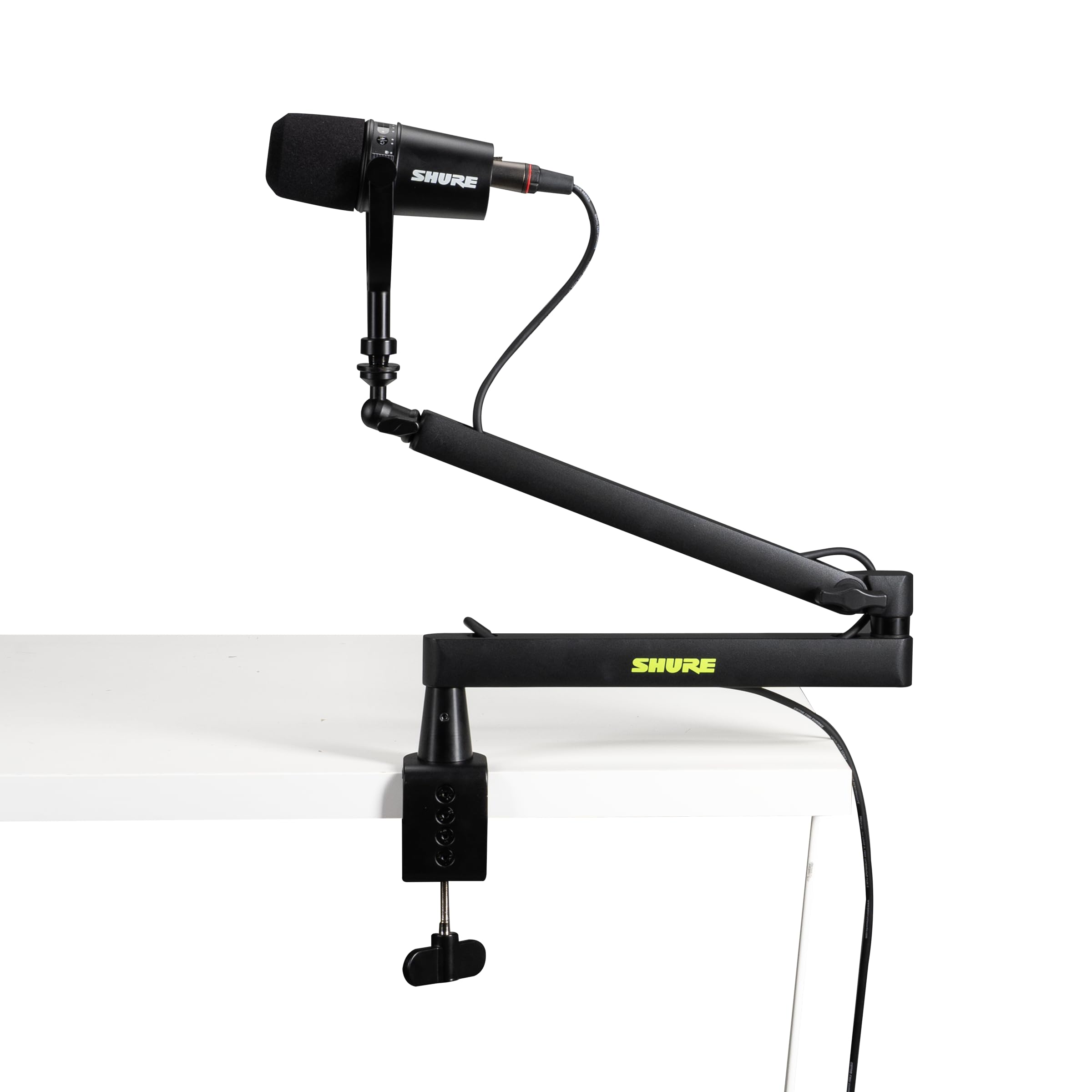 Gator Shure Premium Low-Profile Desktop Mic Boom Stand; Fully Adjustable for Podcast, Streaming, and Home Office Setups (SH-BROADCAST2)