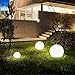 Produktbild Garten-Kugelleuchten s.LUCE Globe 3er Set Aussenlampen weiß mit Spieß Ø 30 + 40 + 50 cm modern Dekolampe Kugellampe Gartenbeleuchtung Leuchte Kugel Ball Garten