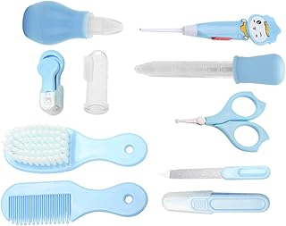 GLOGLOW Kit de cuidados para bebês, 10 peças de ferramentas de saúde do bebê, kit de cuidados de saúde e cuidados com o bebê, kit de saúde do bebê para bebês recém-nascidos (azul)
