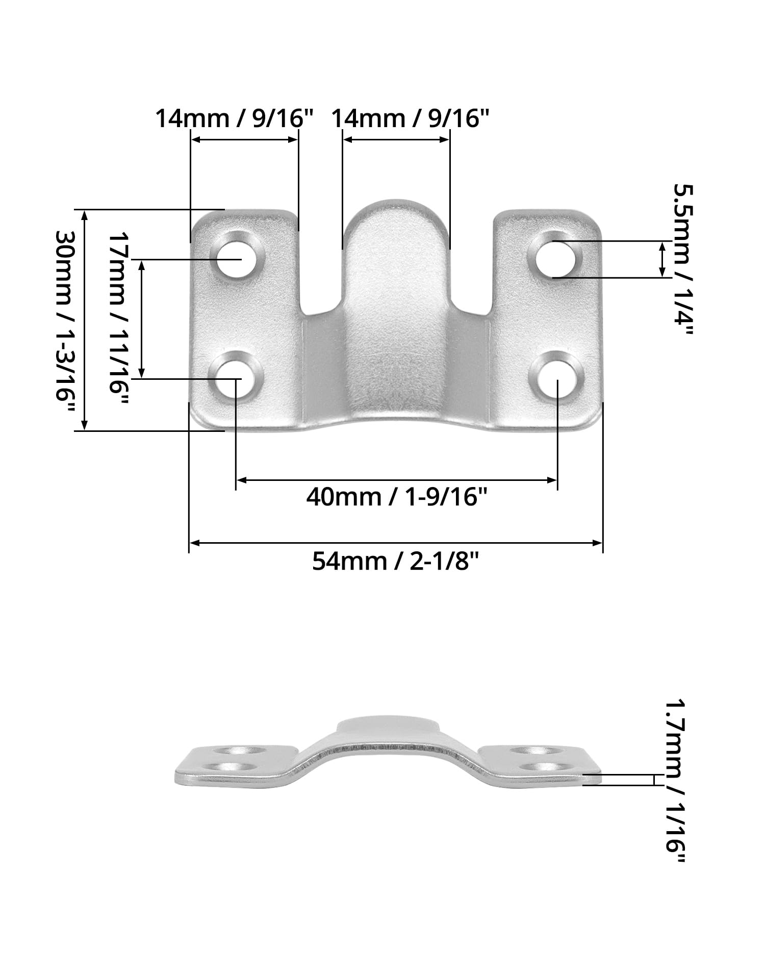 Ganci ad Incastro in Ferro Zincato 8 Paia 54x30 mm QWORK